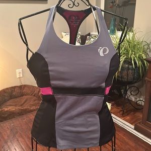 Pearl Izumi Gray and Black Tank with Pink Accents